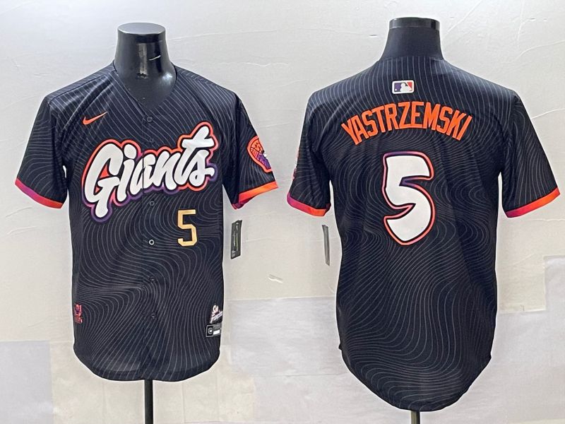 Men San Francisco Giants #5 Yastrzemski Black Joint Name 2025 Nike MLB Jersey style 33->san francisco giants->MLB Jersey